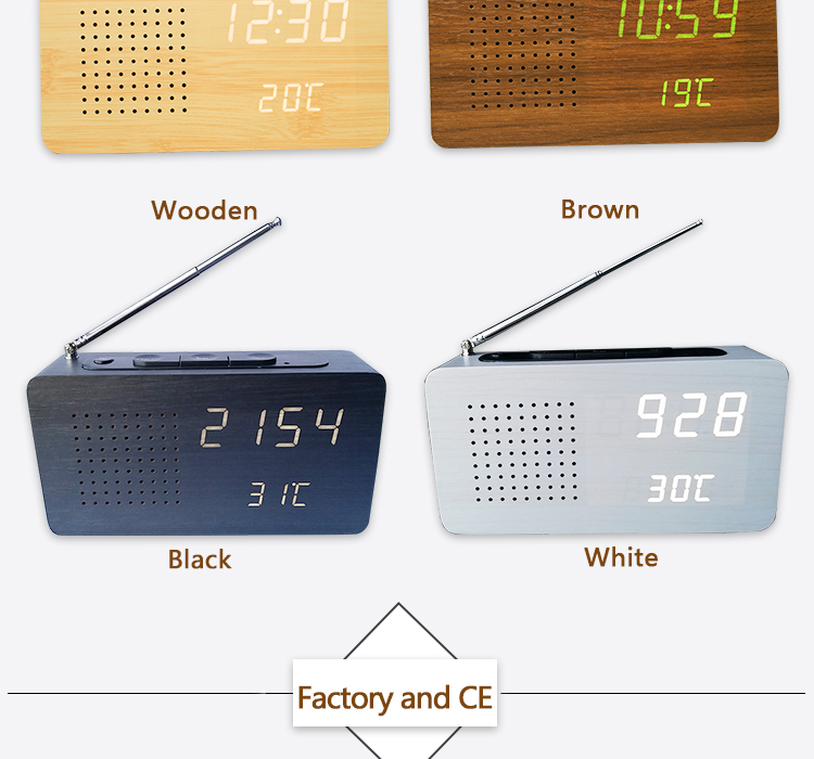wooden clock radio