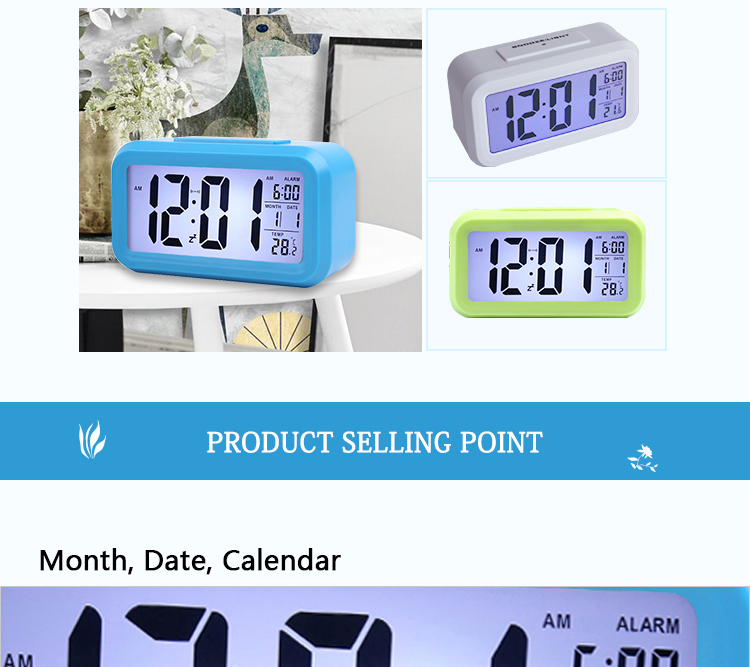 digital LCD alarm clock