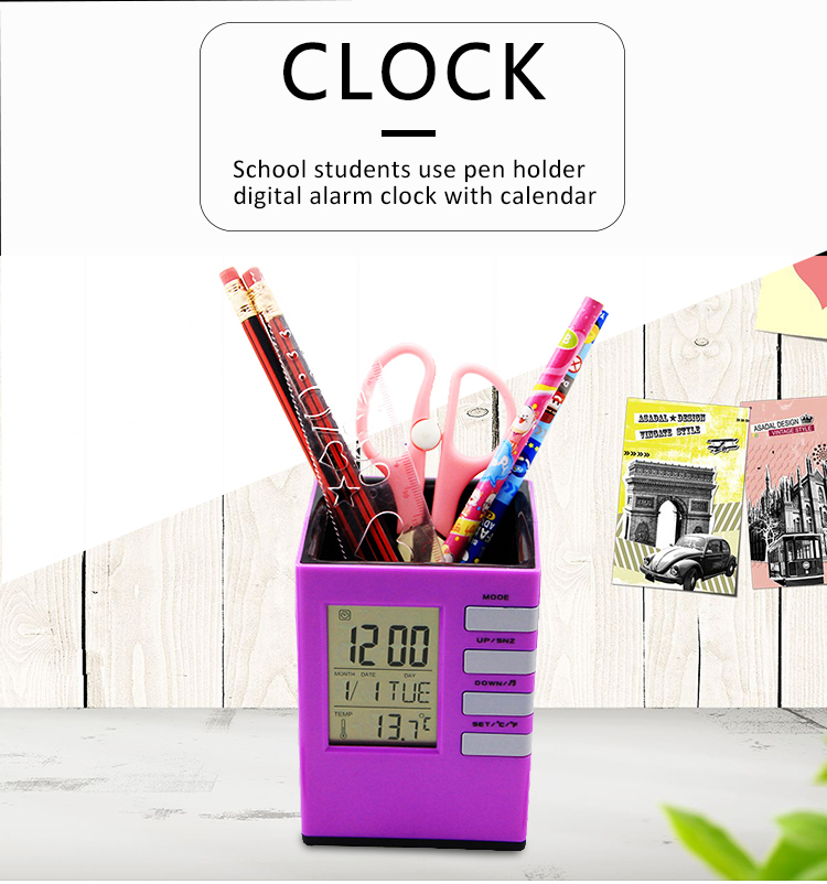 pen holder clock