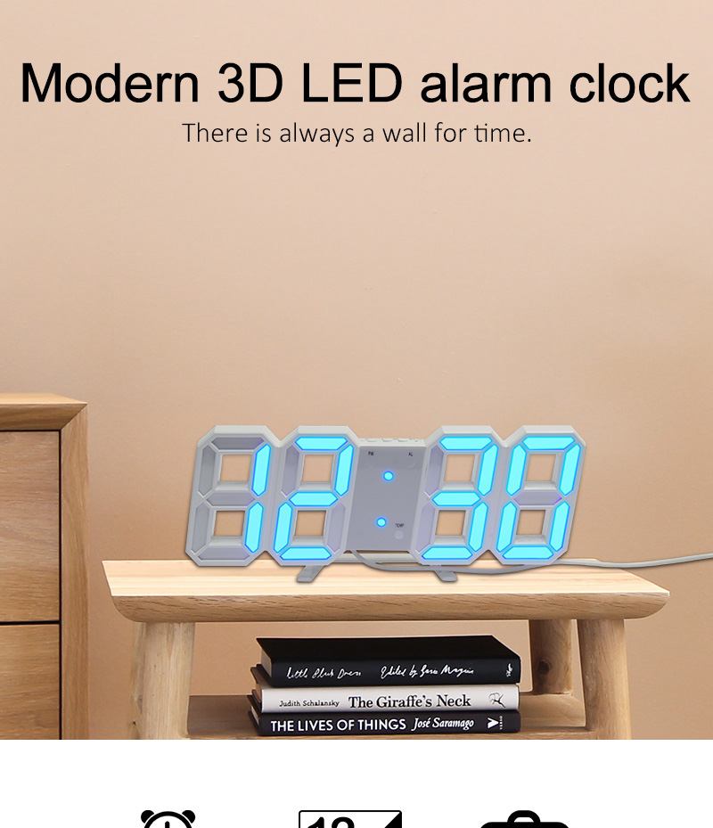 3d led table wall clock digital timer nightlight