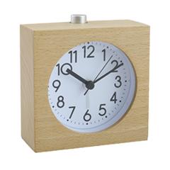 Japanese style square shape wooden silent quartz sweep movement desk clock
