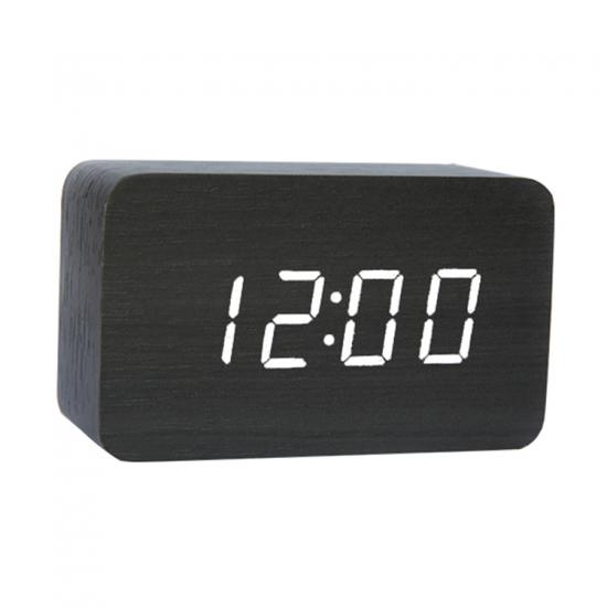 LED digital wooden voice control table alarm clock