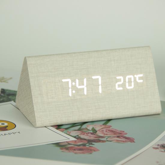LED digital voice control wooden table clock