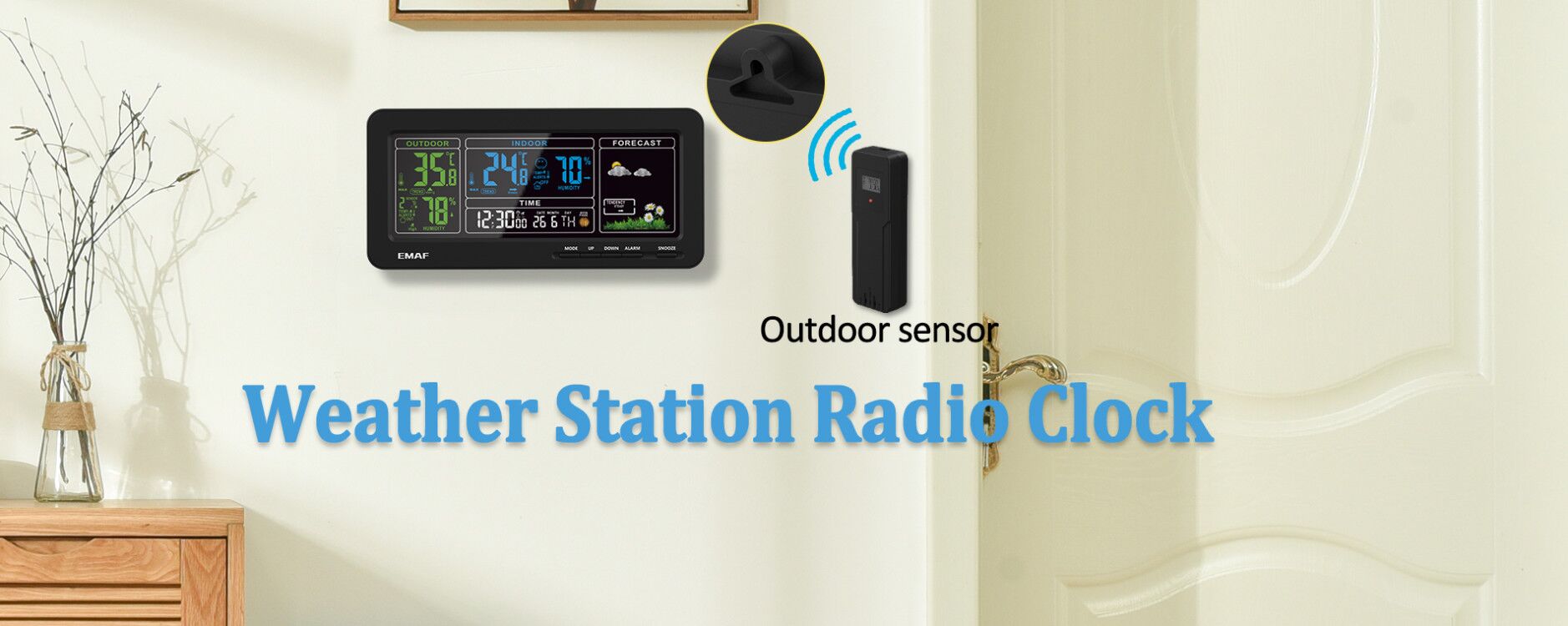 Weather station radio clock